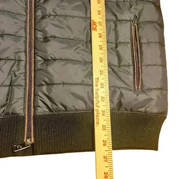 Raffi Black Nylon Front Zip Quilted Vest Men’s Size Large Wool Blend Puffer $225 - Picture 7 of 7